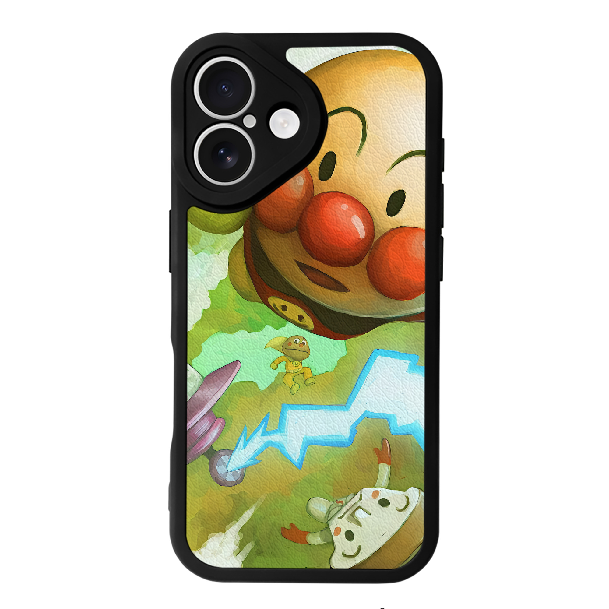（画像用） アンパンマン Anpanman 【iPhone 16シリーズ対応】シリコンスマホケース（レザー調） 材質：シリコン